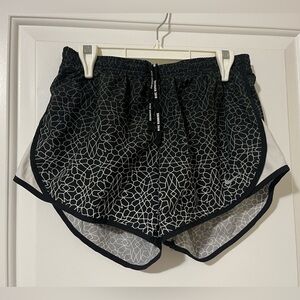Nike Dri-Fit  Black and White Lined Running Shorts